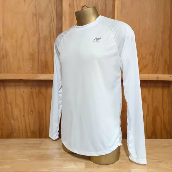 Runyon Men's Long Sleeve White Running Shirt Made In USA - Training, Workout, Hiking, Gym