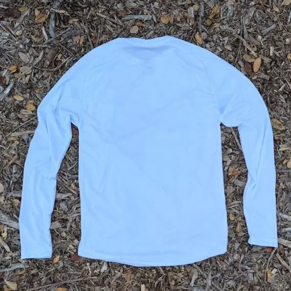 Runyon Men's Long Sleeve White Running Shirt Made In USA - Training, Workout, Hiking, Gym