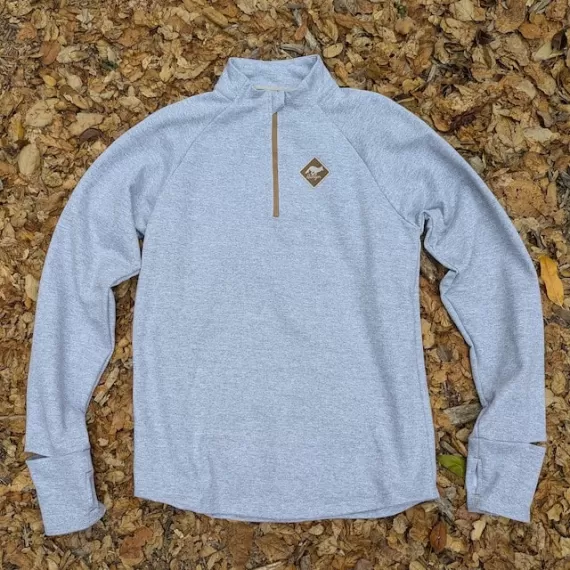 Runyon Heather Grey Slopeside Cotton Fleece Zip-Up Pullover Sweater - Winter Outerwear Runyon Canyon Apparel
