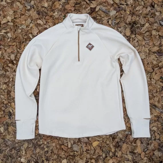 Runyon Winter White Slopeside Cotton Fleece Zip-Up Pullover Sweater - Winter Outerwear Runyon Canyon Apparel