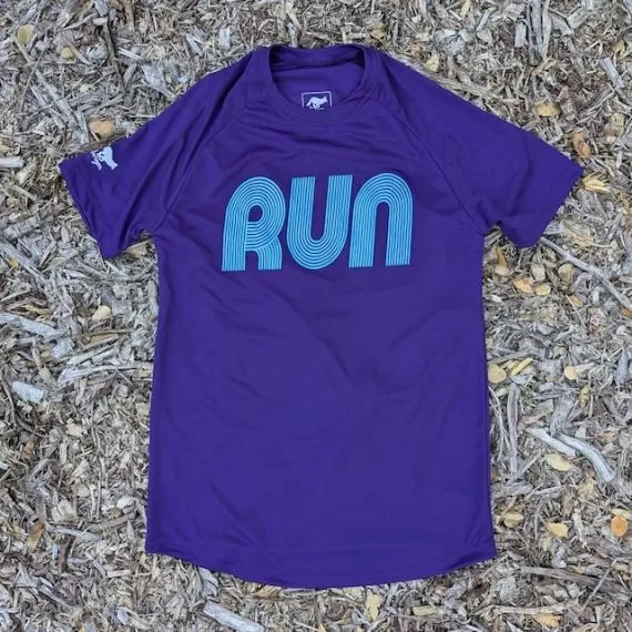 Women's Purple Blue Running Shirt Moisture Wicking American Made In USA