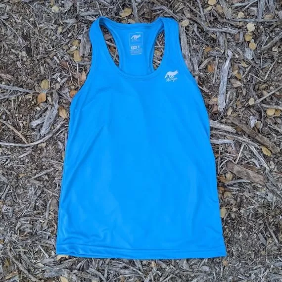 Runyon Women's Safety Blue Cyan Fitness Running Tank Top American Made In USA