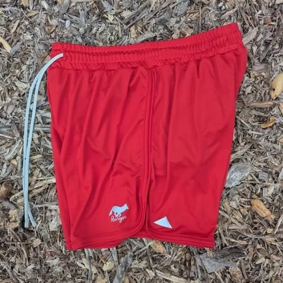 Runyon Women's Unisex Red 4" Ranger Retro Running Short American Made In USA Track Workout Gym Yoga Fitness Short American Made In USA