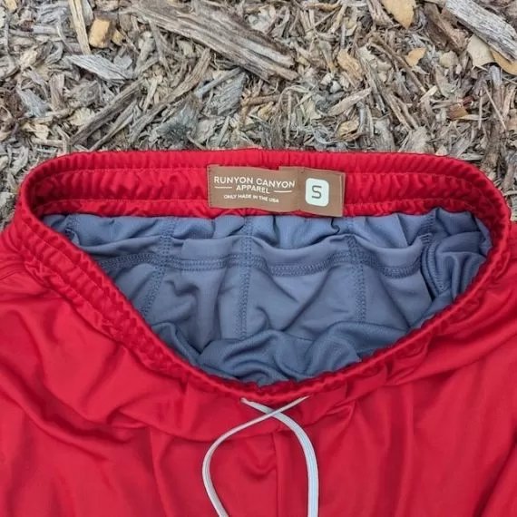 Runyon Women's Unisex Red 4" Ranger Retro Running Short American Made In USA Track Workout Gym Yoga Fitness Short American Made In USA