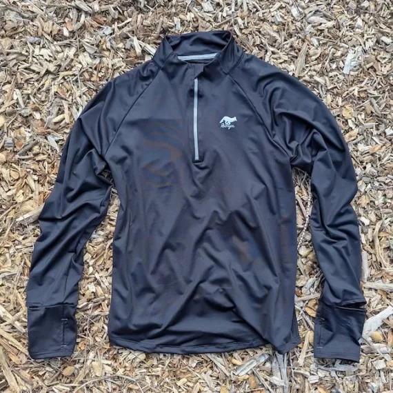 Women's Unisex Black Track Quarter Zip - Made In USA - Runyon Canyon Apparel