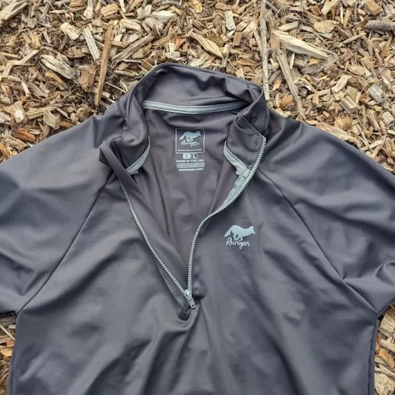 Men's Unisex Slate Charcoal Track Quarter Zip - Made In USA - Runyon Canyon Apparel