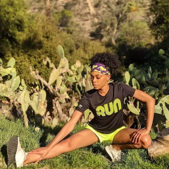 American Made In USA Women's Running Clothing RUN Black Neon Fitness Shirt Performance Sportswear Runyon Canyon Apparel