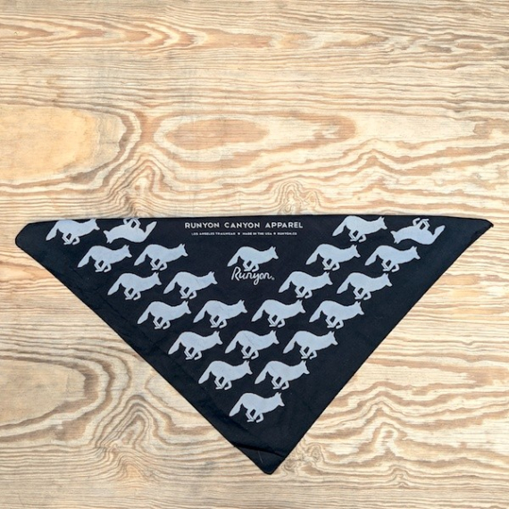 Runyon Canyon Apparel Black Smoking Ninja Signature Bandana great for Running, Hiking, Trails, Outdoor Fitness Made In USA