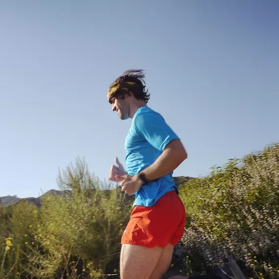 Runyon Canyon Apparel Mens Amazing Blue Training Shirt great for Running, Hiking, Trails, Outdoor Fitness Made In USA