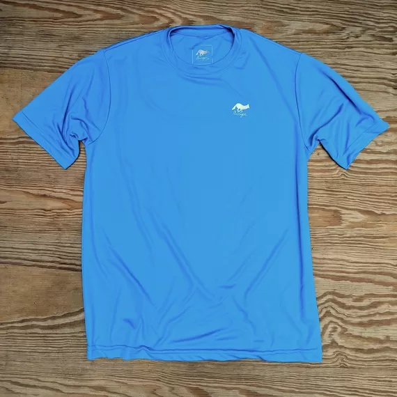 Runyon Canyon Apparel Mens Amazing Blue Training Shirt great for Running, Hiking, Trails, Outdoor Fitness Made In USA