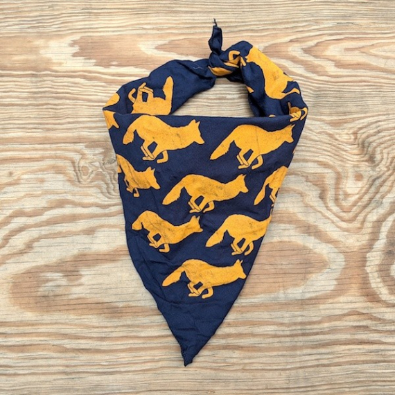 Runyon Canyon Apparel Signature Navy Blue Goldenrod Signature Bandana Made In USA.