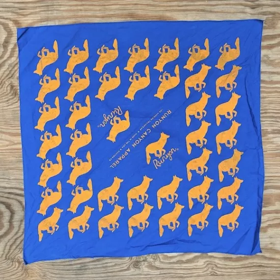 Runyon Canyon Apparel Signature Royal Blue Goldenrod Signature Bandana Made In USA. Great for running, hiking and all outdoor activities