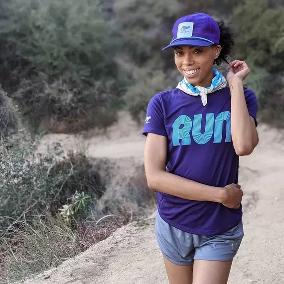 Women's Purple Blue Running Shirt Moisture Wicking American Made In USA