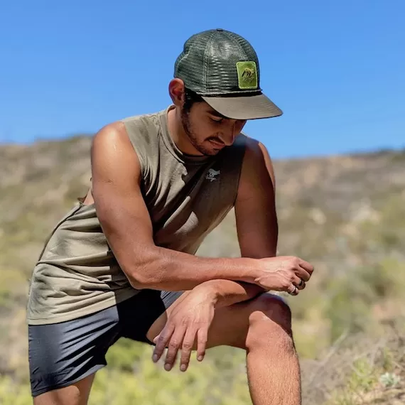 Runyon American Made In USA Mens Running Clothing Sierra Sage Muscle Tank Top Performance Sportswear Runyon Canyon Apparel