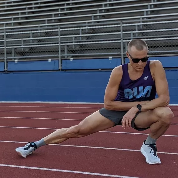 Runyon American Made In USA Mens Running Apparel Purple Tank Top Singlet Track and Field Performance Sportswear