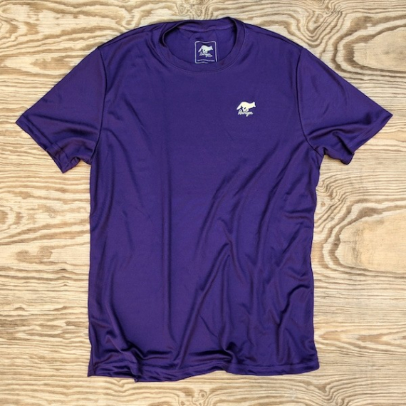 Runyon American Made In USA Mens Running Hiking Fitness Apparel Purple Tech Trail Performance Shirt