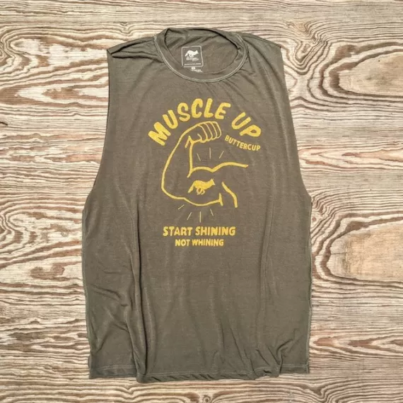Runyon Canyon Apparel Men's Golden Sage Muscle Up Muscle Tank | Made In USARunyon Canyon Apparel Men's Golden Sage Muscle Up Muscle Tank | Made In USA