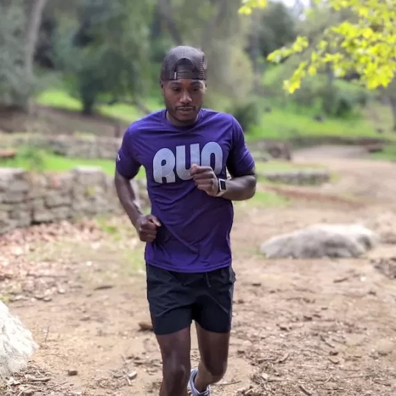 Runyon Canyon Apparel Men's Running Clothing RUN Purple Fitness Shirt Performance Sportswear American Made In USA