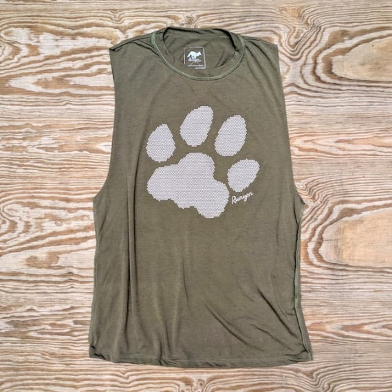 Runyon Canyon Apparel Mens Puma Paw Sage Muscle Tank | Made In USARunyon Canyon Apparel Mens Puma Paw Sage Muscle Tank | Made In USARunyon Canyon Apparel Mens Puma Paw Sage Muscle Tank | Made In USA