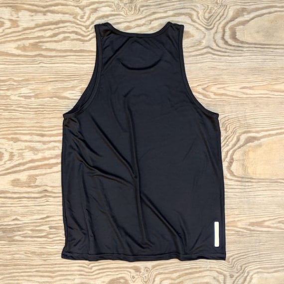 Runyon American Made In USA Mens Black Reflective Script Tank Top Singlet Performance Sportswear