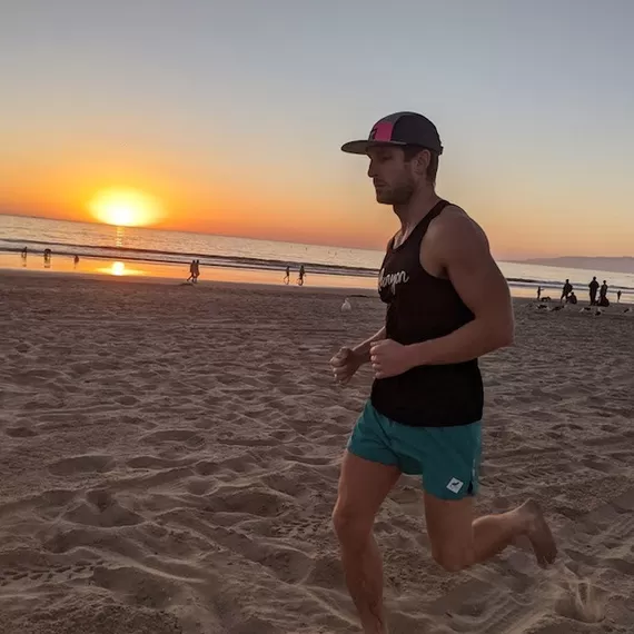 Runyon Unisex 3" Teal Performance Running Short Made In USA