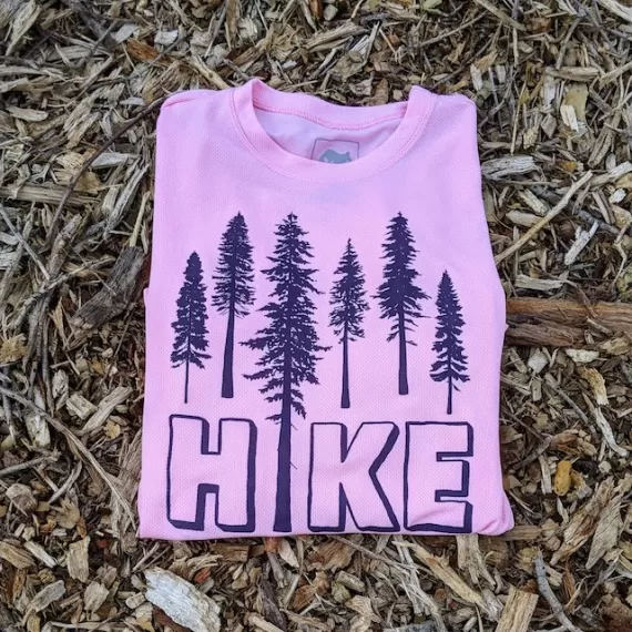 Runyon Canyon Apparel Women's HIKE Cool Pink Long Trail Shirt Made In USA