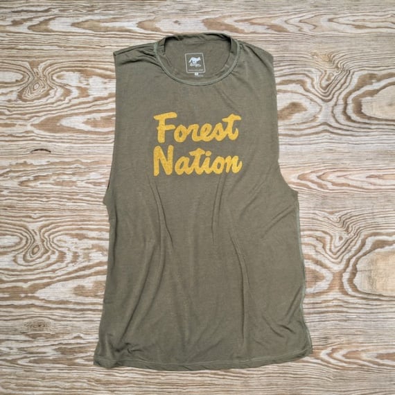 Runyon Mens Forest Nation Adventure Club Sage Muscle Tank Made In USA