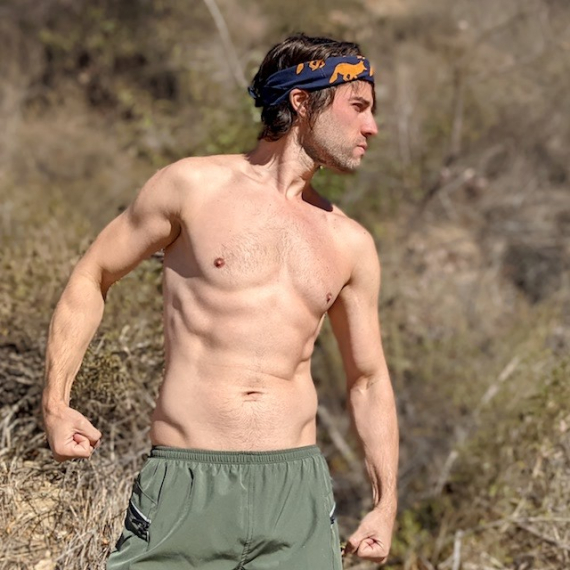 Runyon Canyon Apparel Signature Navy Blue Goldenrod Signature Bandana Made In USA.