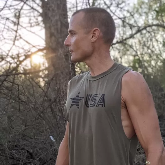 Runyon Mens Star USA Military Muscle Tank Performance Sportswear Made In USA