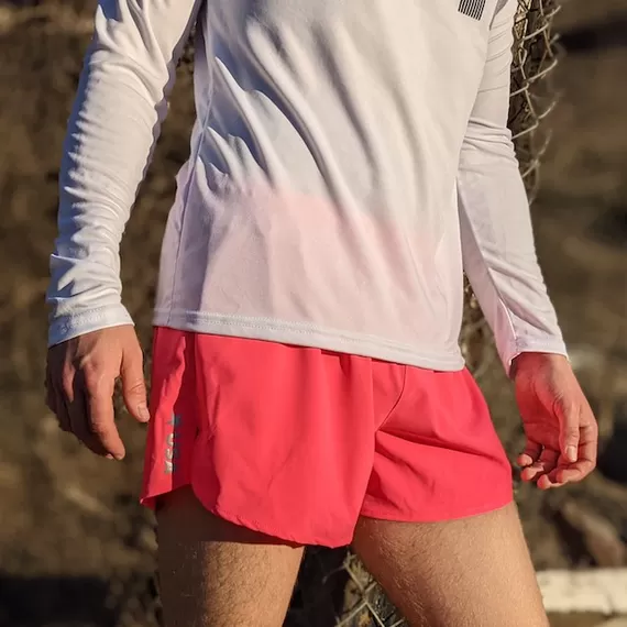 Runyon Mens White RUN Long Sleeve Fitness Shirt Performance Sportswear Runyon Canyon Apparel Made In USA