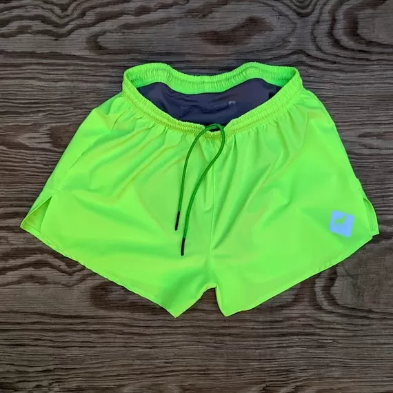 Runyon Unisex 3" Neon Yellow Performance Running Short Made In USA | Runyon Canyon Apparel