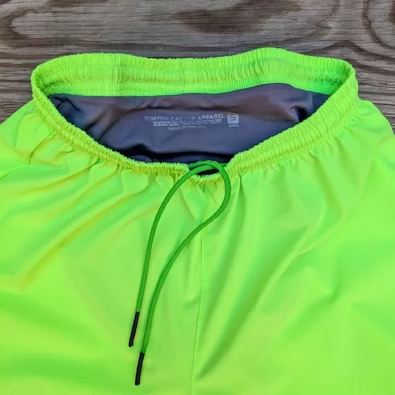 Runyon Unisex 3" Neon Yellow Performance Running Short Made In USA | Runyon Canyon Apparel