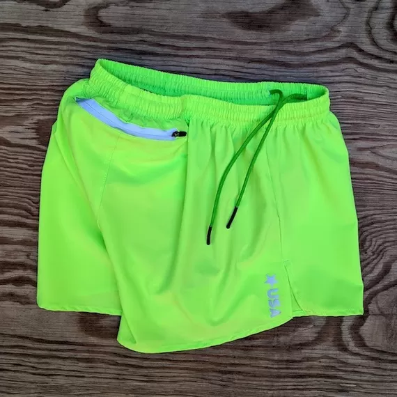 Runyon Unisex 3" Neon Yellow Performance Running Short Made In USA | Runyon Canyon Apparel