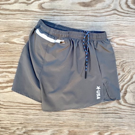 Runyon Steel Grey Unisex 3" Performance Running Short Made In USA | Runyon Canyon Apparel