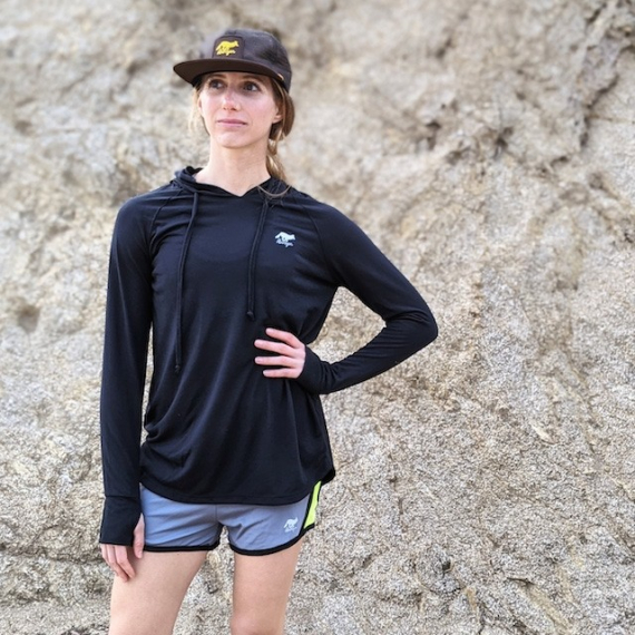 Runyon Canyon Apparel Women's Black Ninja Fitness Hoodie Performance Sportswear Made In USA