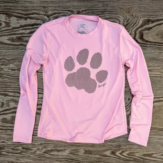 Runyon Cool Pink Puma Paw Long Sleeve Tech Trail Performance Shirt Made In USA