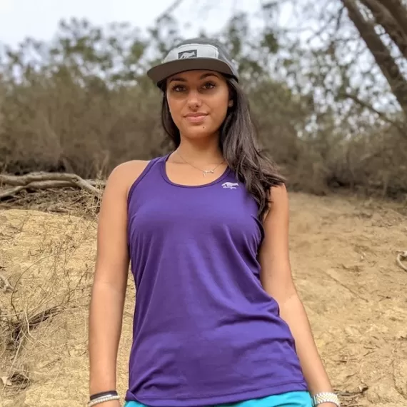 Runyon Canyon Apparel Women's Purple Fitness Performance Tank Made In USA