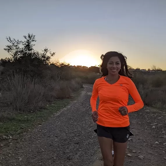 Runyon Women's Neon Orange Long Sleeve Performance Training Shirt
