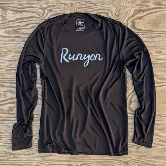 Runyon Canyon Apparel Mens Black Long Training Shirt Made In USA great for Hiking Running Trails Outdoor Fitness