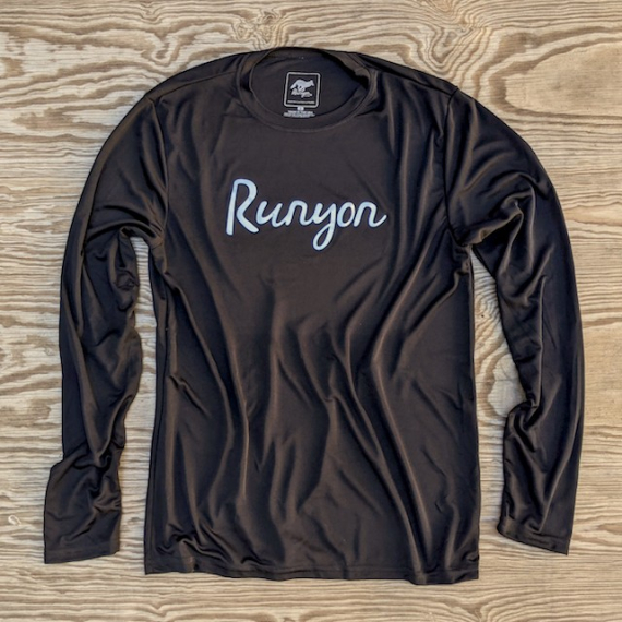 Runyon Canyon Apparel Mens Black Long Training Shirt Made In USA great for Hiking Running Trails Outdoor Fitness
