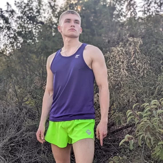 Runyon American Made In USA Mens Running Apparel Purple Training Fitness Tank Top Singlet
