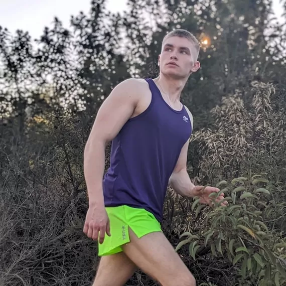 Runyon American Made In USA Mens Running Apparel Purple Training Fitness Tank Top Singlet