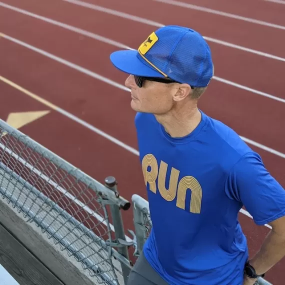 Runyon Royal Goldenrod RUN Training Fitness Shirt Performance Sportswear Made In USA
