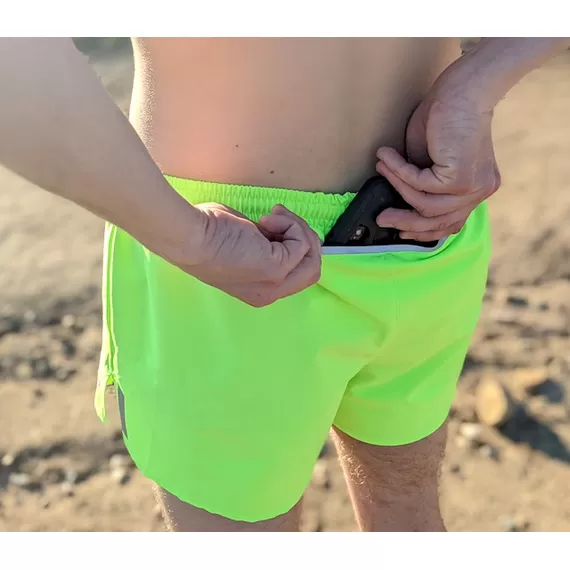 Runyon Unisex 3" Neon Yellow Performance Running Short Made In USA | Runyon Canyon Apparel