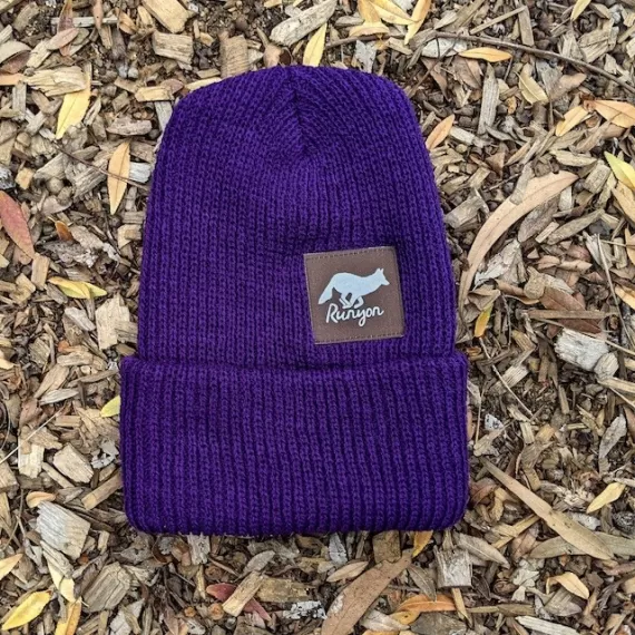Runyon Purple Penstemon Reflective Knit Beanie Made In USA | Runyon Canyon Apparel