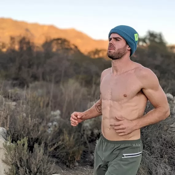 Runyon Aqua Neon Teal Reflective Performance Knit Beanie Made In USA