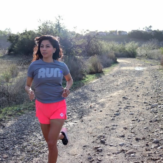 Runyon Women's Running Clothing RUN Grey Fitness Shirt Performance Sportswear Runyon Canyon Apparel American Made In USA