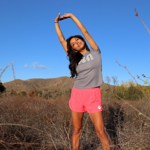 Runyon Women's Running Clothing RUN Grey Fitness Shirt Performance Sportswear Runyon Canyon Apparel American Made In USA