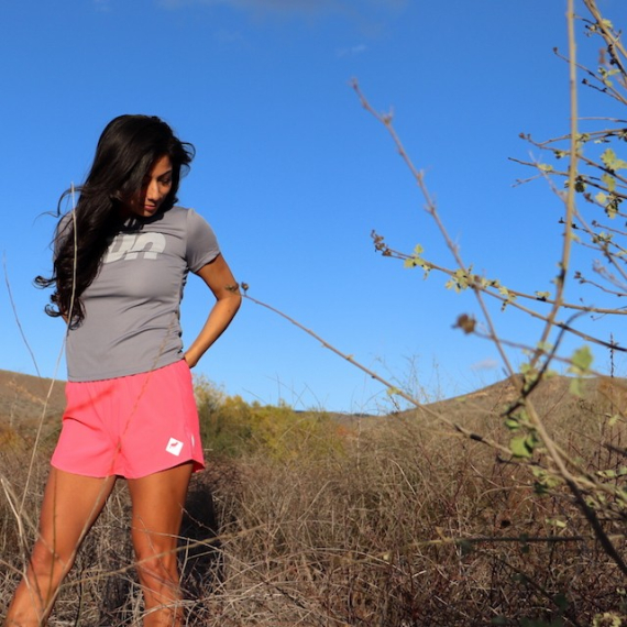 Runyon Women's Running Clothing RUN Grey Fitness Shirt Performance Sportswear Runyon Canyon Apparel American Made In USA