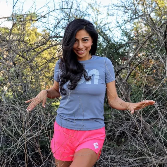 Runyon Women's Running Clothing RUN Grey Fitness Shirt Performance Sportswear Runyon Canyon Apparel American Made In USA